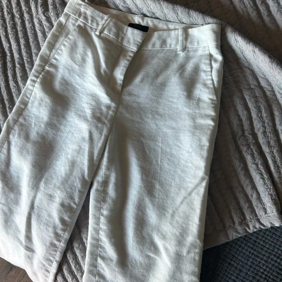 JCrew cropped white linen pants size 2. - Picture 5 of 10
